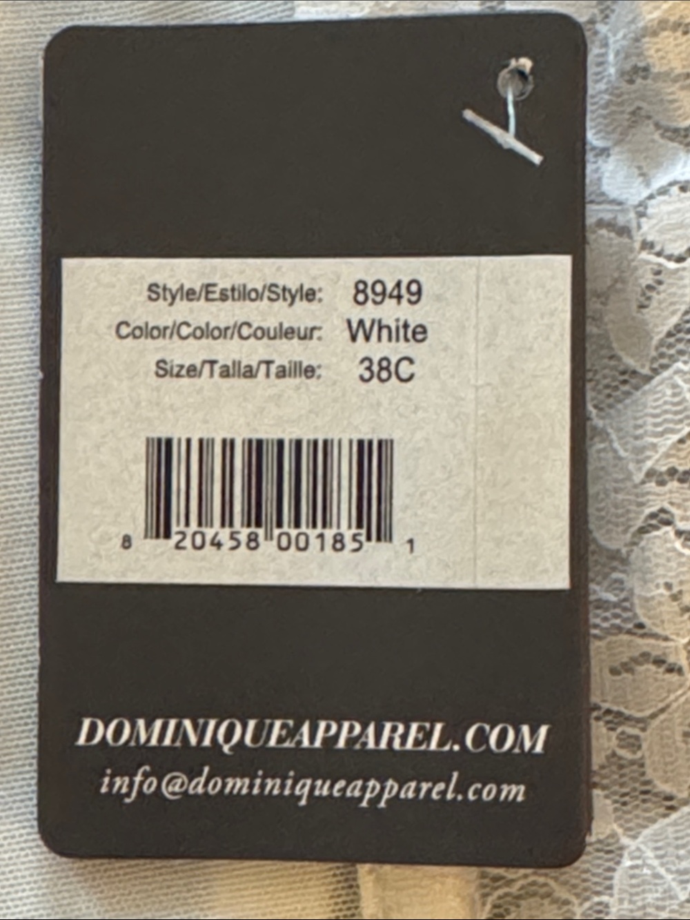 Dominique White Lace Bustier with Satin Panels - Picture 4 of 5